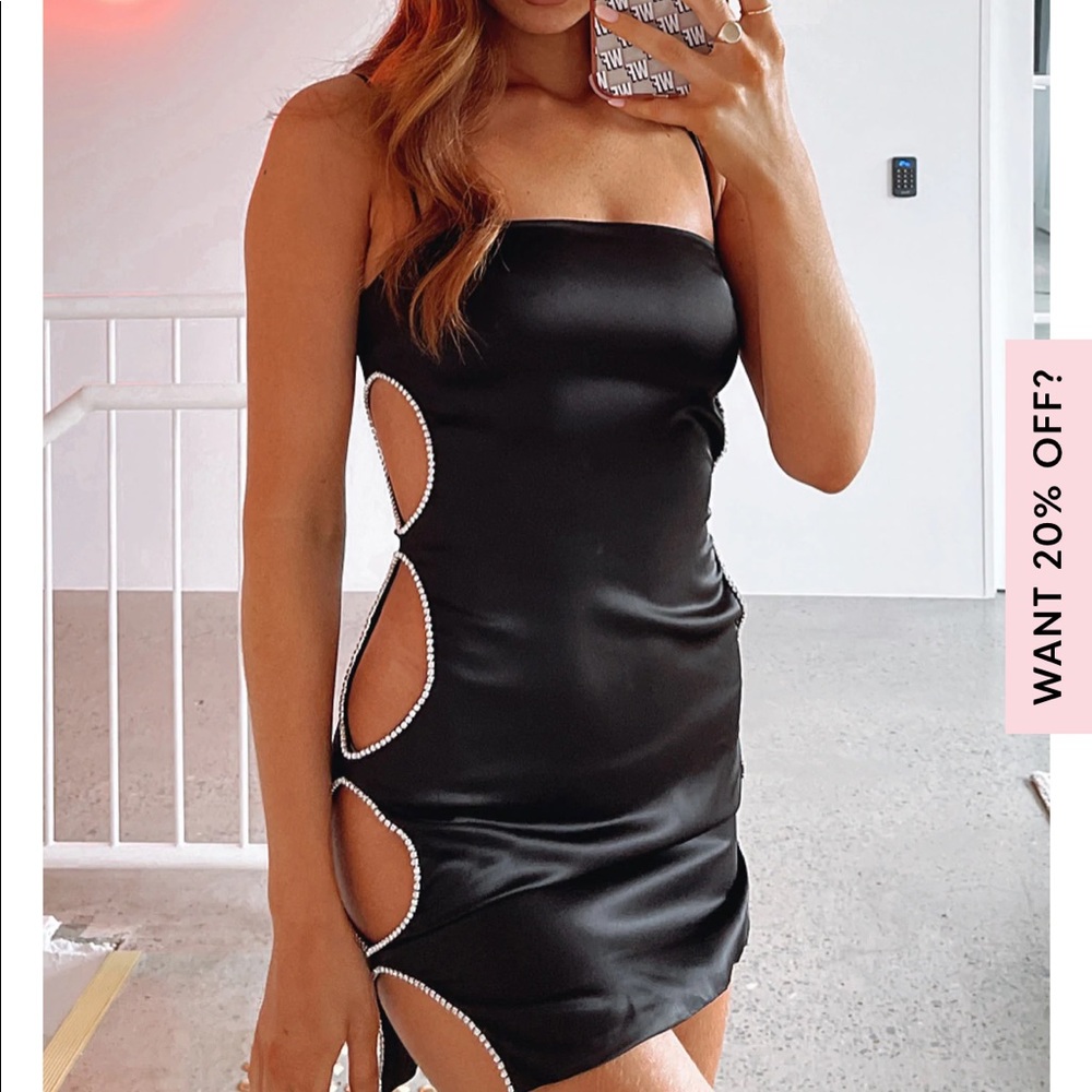 White Fox Missing Piece Mini Dress Black